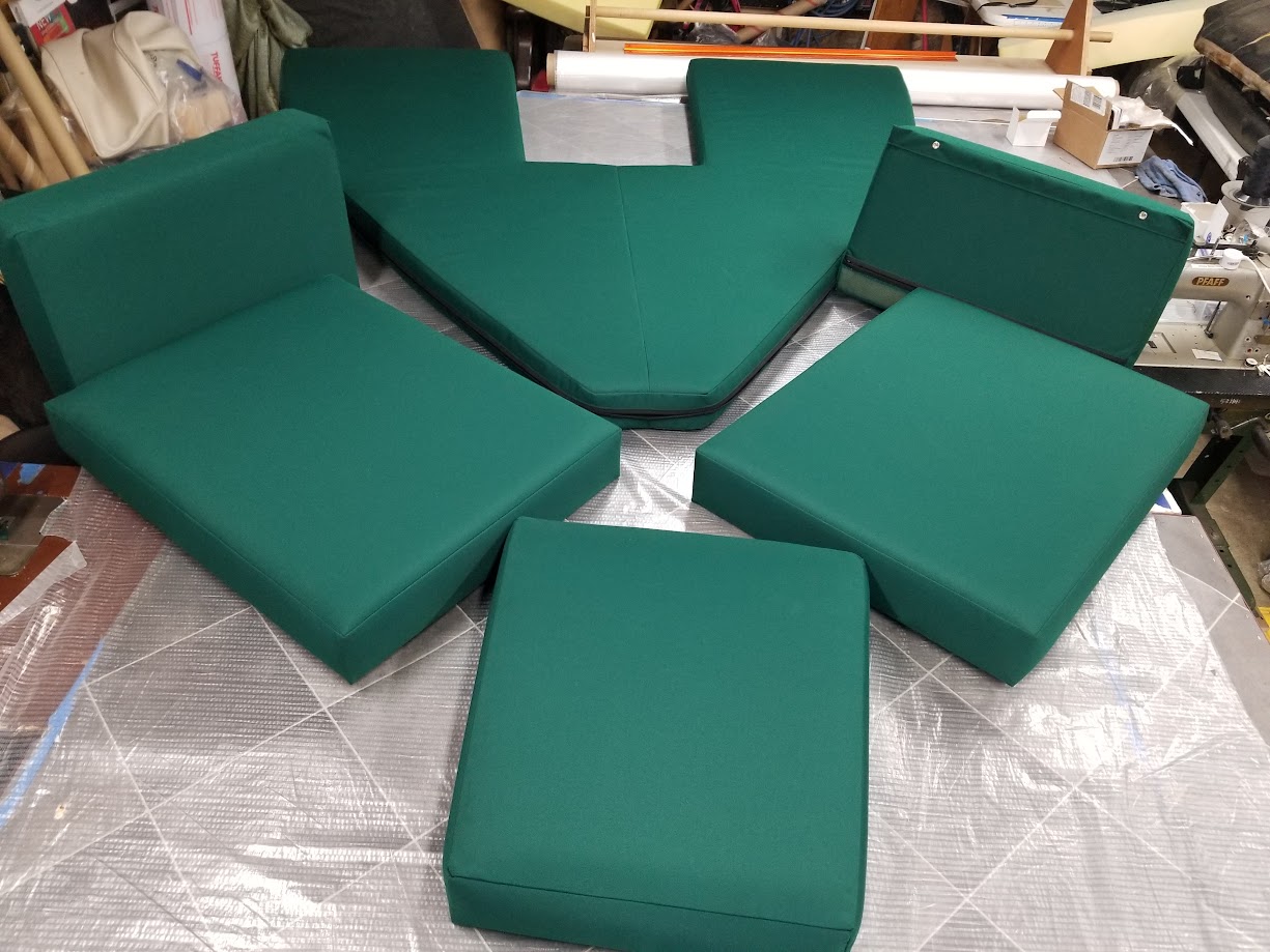 Boat Bows Green Cushions